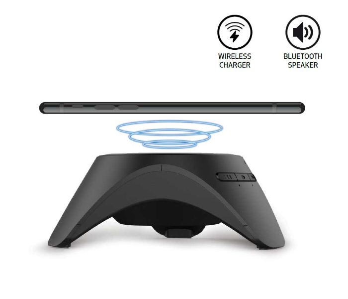 Generic 18G-2 Ufo Shaped Bluetooth Speaker With Wireless Charger - Black 2 in UAE