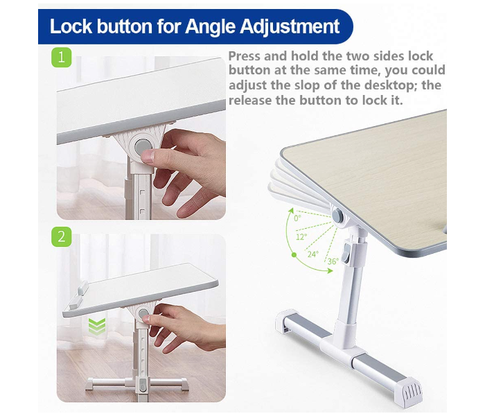 Large Adjustable Laptop Table with Foldable and Angle Adjustable Tray 4 in UAE