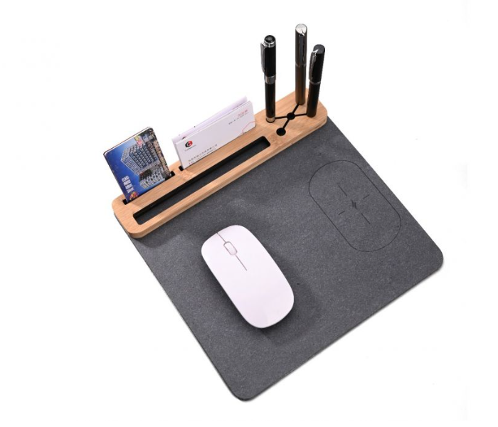 Generic EM60501 Wireless Bamboo Pad - Grey 2 in UAE