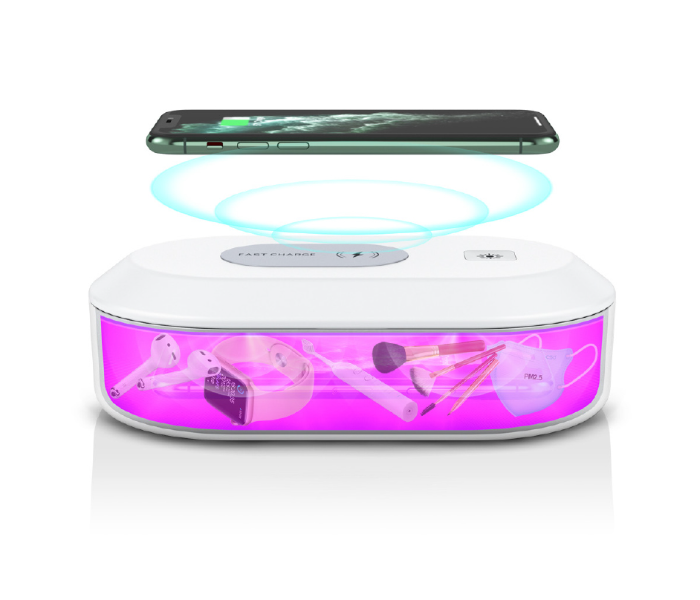Generic 5NW-1 Uv-C Sanitizer Box With 15W Fast Wireless Charger - White 1 in UAE
