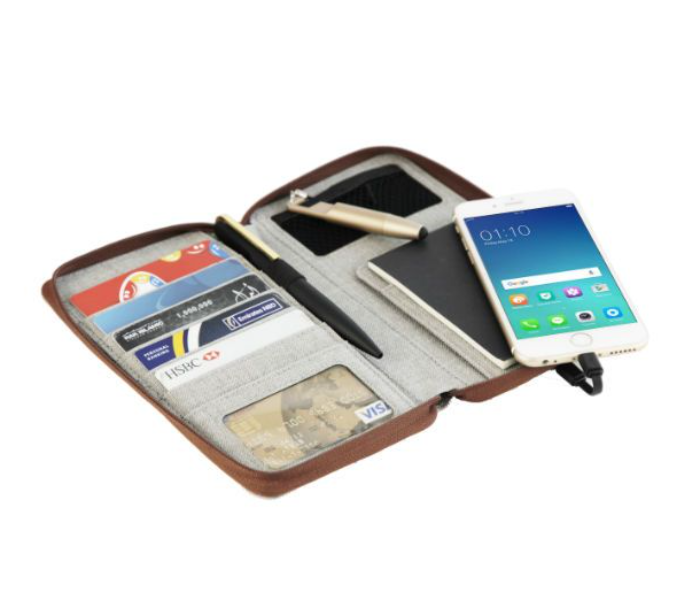 Generic EM60498 Water Resistant Notebook with 4000mAh Powerbank - Brown and Grey 3 in UAE