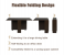 3 in 1 Rolling Dining Table Set Marble Folding Dining Table Movable Wood Office Table Kitchen Storage - White 2 in OMAN