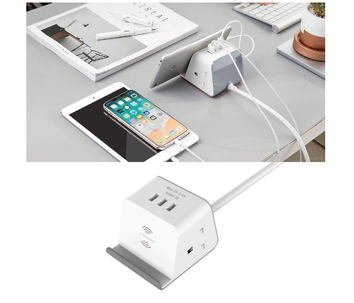 Generic 16G-2 Desk Power Station - White 2 in UAE