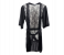 Fashion Costume Lingerie Pajamas with Robe and G-String - Satin Black 2 in UAE