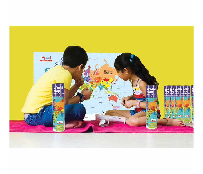 CocoMoco Kids World Map with Reusable Stickers Activity Kit 2 in UAE