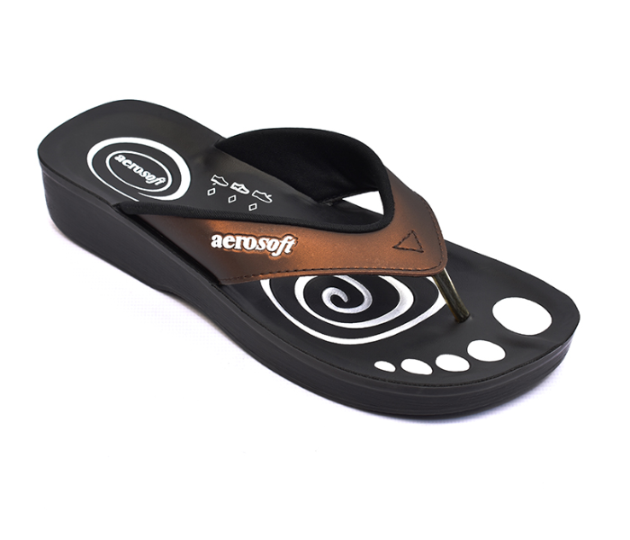 Aerosoft A0801 EU40 Ladies Slipper - Brown 1 in UAE