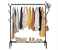 Cloth Rack Hanger Stand Clothes Dryer Rail With 8 Piece Branch Hook Bottom Storage Large Space For Shoes Umbrella Hats Scarf Handbag - Black 1 in OMAN