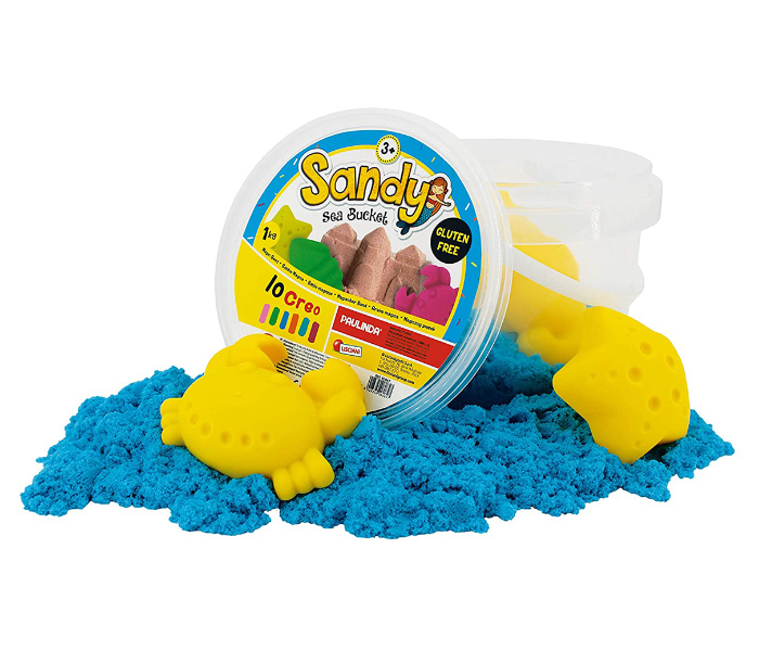 Lisciani 1 Kg Sandy Sea Bucket with Plastic Molds 2 in UAE