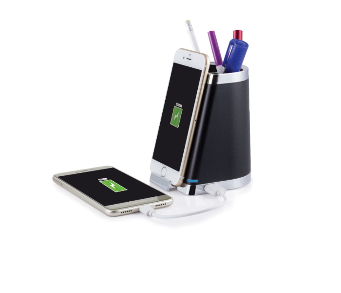 Generic 18G-1 Wireless Charger With Pen Holder And Usb-A Output - Black And White 1 in UAE