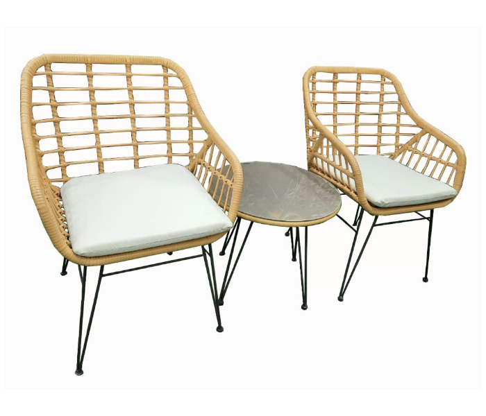 Classic YCS0001 2 Chair Set with Coffee Table - Brown 1 in UAE