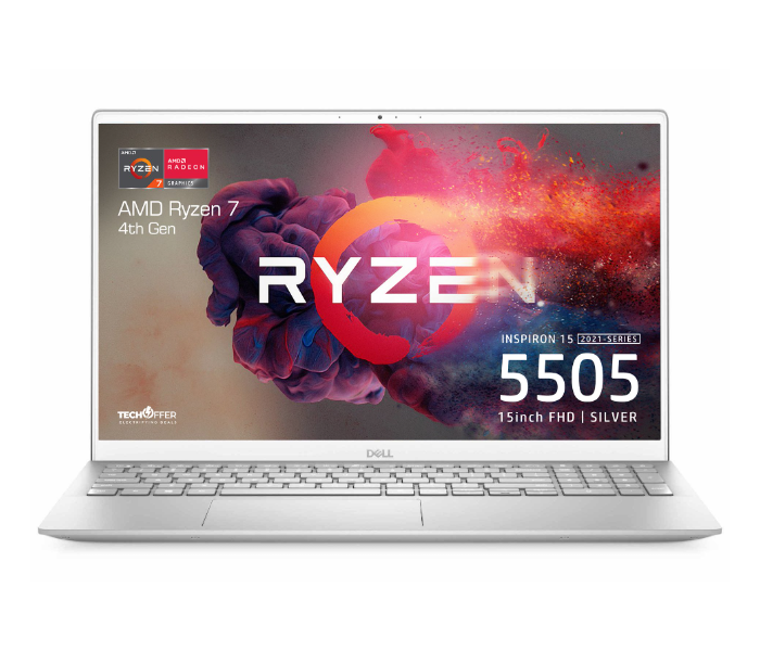 Dell Inspiron 5505 15.6 Inch FHD AMD Ryzen 7-4700U Processor 8GB RAM 256GB SSD AMD Radeon Graphics Windows 10 - Silver 1 in UAE