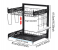Stylish 2 Layer Tier Dish Rack Drying Kitchen Organizer Shelf with Plate Drainer Holder - Black 2 in OMAN