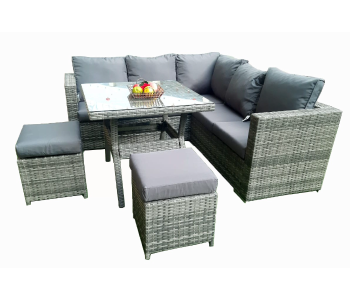 Attractive SLS0002 183cm x 183cm L Shape Sofa with Square Table - Grey 1 in UAE