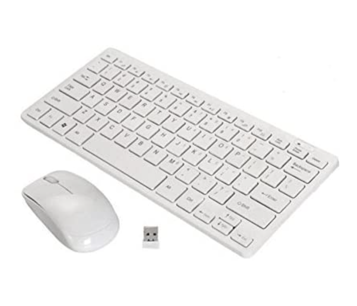Premium KM901 Mini Wireless Keyboard and Mouse - White 2 in UAE