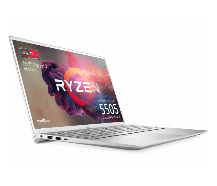 Dell Inspiron 5505 15.6 Inch FHD AMD Ryzen 7-4700U Processor 8GB RAM 256GB SSD AMD Radeon Graphics Windows 10 - Silver 3 in UAE