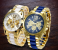 AKM Geneva Analogue Dial Watch Bundle 2pc - Beige & Blue 1 in UAE