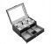 Double Layer 12 Slot Faux Leather Watch Jewelry Storage Box with Drawer Case - Black 3 in UAE