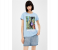 Springfield 138617407 Small Short Sleeve Fancy T-Shirt for Women - Light Blue 3 in UAE