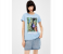 Springfield 138617407 XS Short Sleeve Fancy T-Shirt for Women - Light Blue 3 in UAE