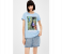 Springfield 138617407 Medium Short Sleeve Fancy T-Shirt for Women - Light Blue 3 in UAE