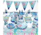 16 Piece Disposable Mermaid Party Supplies - Blue 3 in UAE