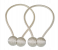 Stylish 1 Pair Magnetic Curtain Tieback Decorative Rope - Silver 5 in UAE