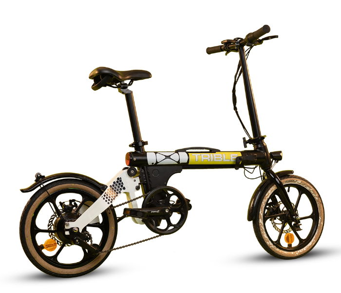 E-Motorad Trible 250W Lightweight Tri-Folding eBike - Black and Yellow 3 in UAE