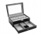 Double Layer 12 Slot Faux Leather Watch Jewelry Storage Box with Drawer Case - Black 1 in UAE