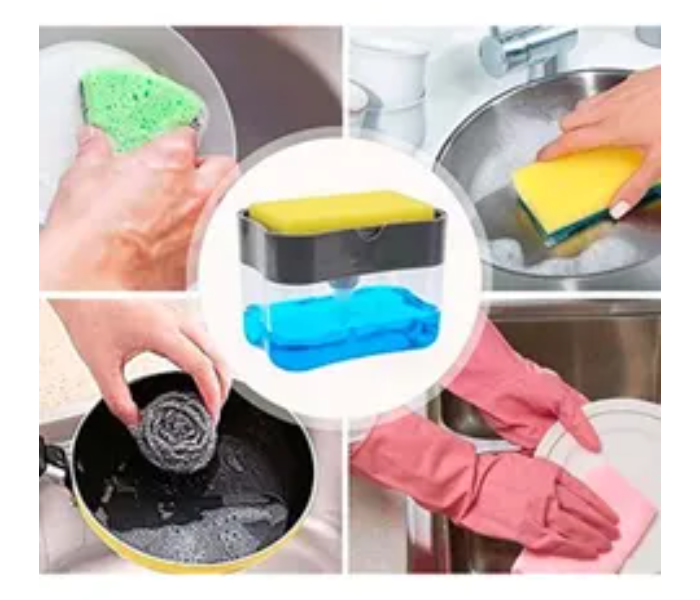 Generic 2-in-1 Dishwasher Soap Dispenser With Sponge 3 in UAE