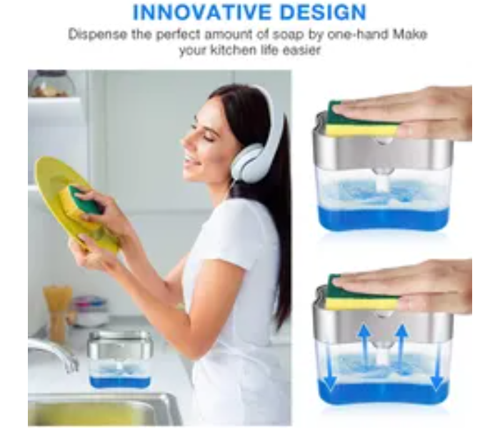 Generic 2-in-1 Dishwasher Soap Dispenser With Sponge 2 in UAE