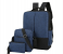 Set of 3 Travel 15.6 inch USB Charging Laptop Backpack - Blue 1 in KSA