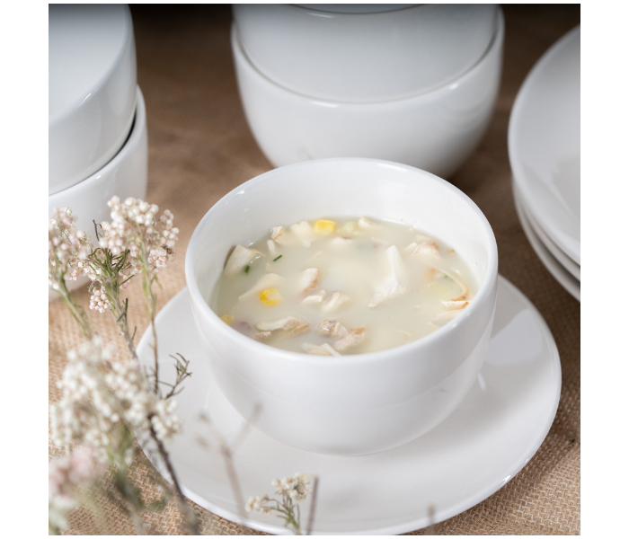 Insiya SV204 18 Piece Superior Quality Porcelain Dinner Set- White 7 in UAE