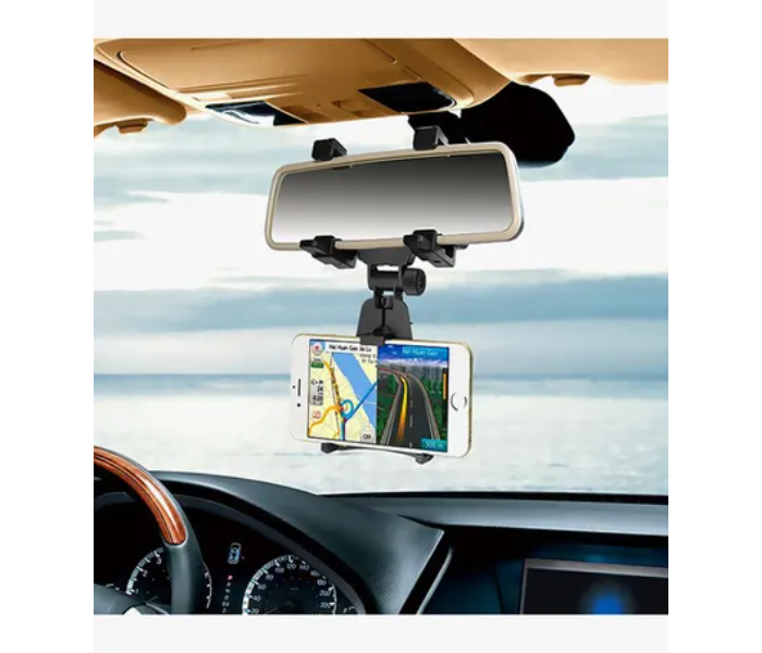 Generic Rear Mirror Mount Phone Holder - Black 5 in UAE