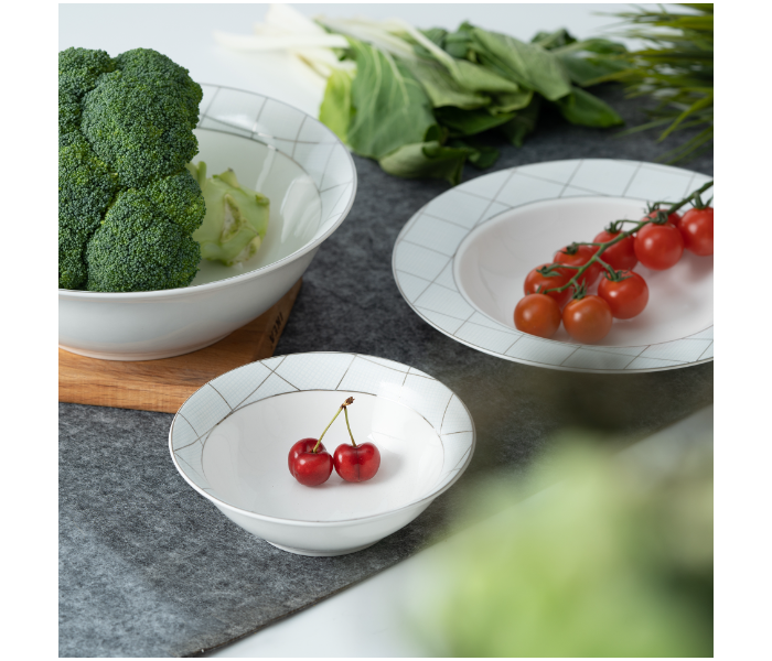 Insiya SV211 56 Piece Superior Quality New Bone China Dinner Set- White 3 in UAE