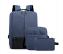 Set of 3 Backpack 15.6 inch USB Charging Laptop Bag - Blue 1 in UAE