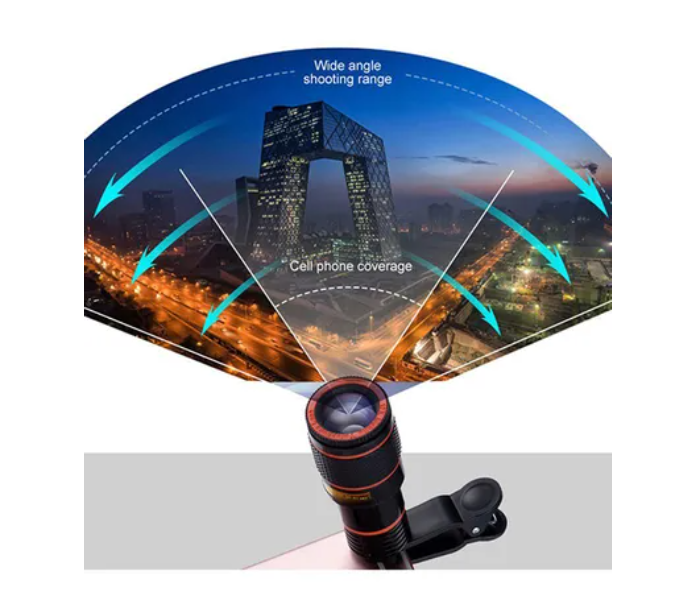 Generic 12 Universal Telephoto Camera Lens For Smart Phones - Black and Red 5 in UAE