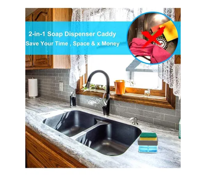Generic 2-In-1 Soap Pump And Sponge Caddy Detergent Dispenser Holder 8 in UAE