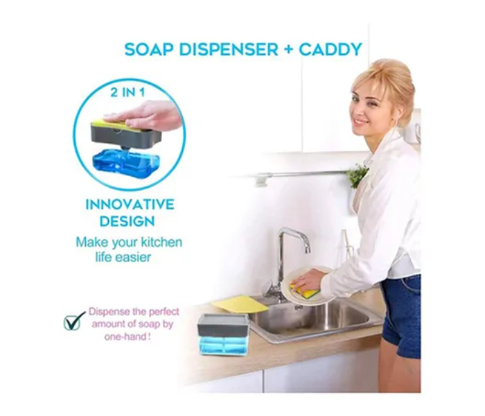 Generic 2-In-1 Soap Pump And Sponge Caddy Detergent Dispenser Holder 6 in UAE