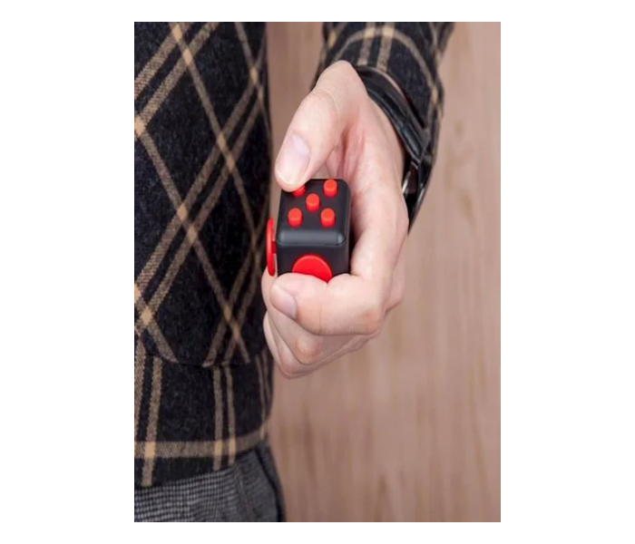 Generic Anti Stress Relaxation Fidget Cube -Red and Black 3 in UAE