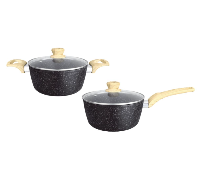 Insiya SV31 15 Piece Premium Granite Coated Aluminium Cookware Set - Black 2 in UAE