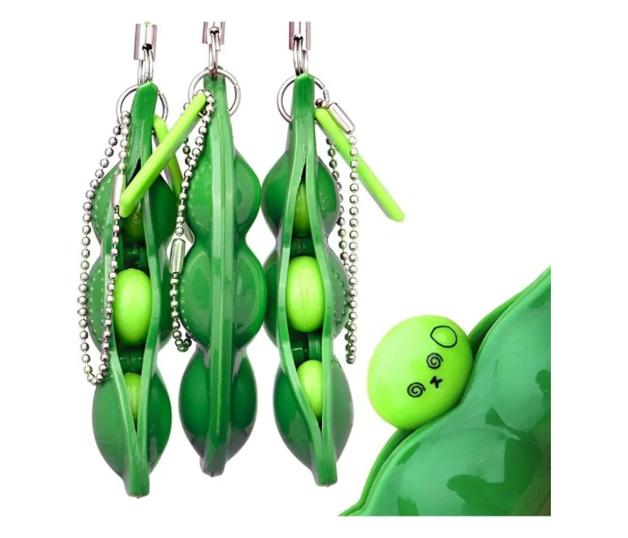 Generic Squeeze Beans Keychain Fidget Toys -Green 1 in UAE
