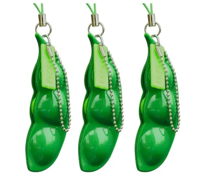 Generic Squeeze Beans Keychain Fidget Toys -Green 2 in UAE