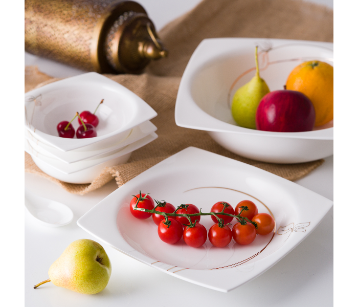 Insiya SV212 56 Piece Superior Quality New Bone China Dinner Set- White 3 in UAE