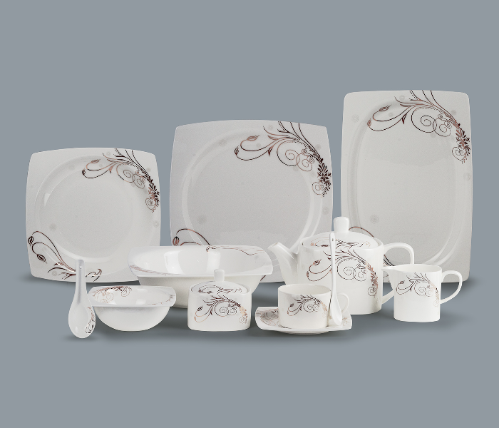 Insiya SV206 40 Piece Superior Quality Porcelain Dinner Set- White 2 in UAE