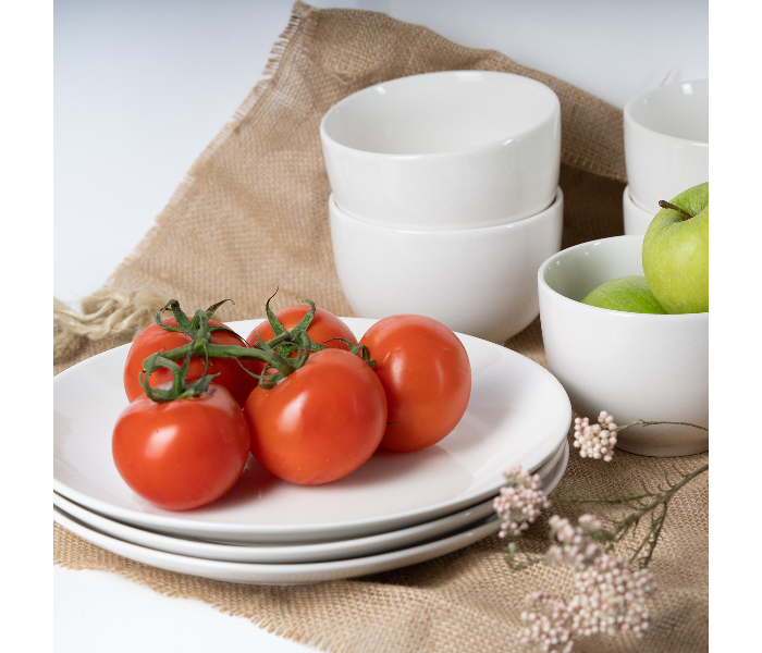 Insiya SV203 12 Piece Superior Quality Porcelain Dinner Set- White 2 in UAE