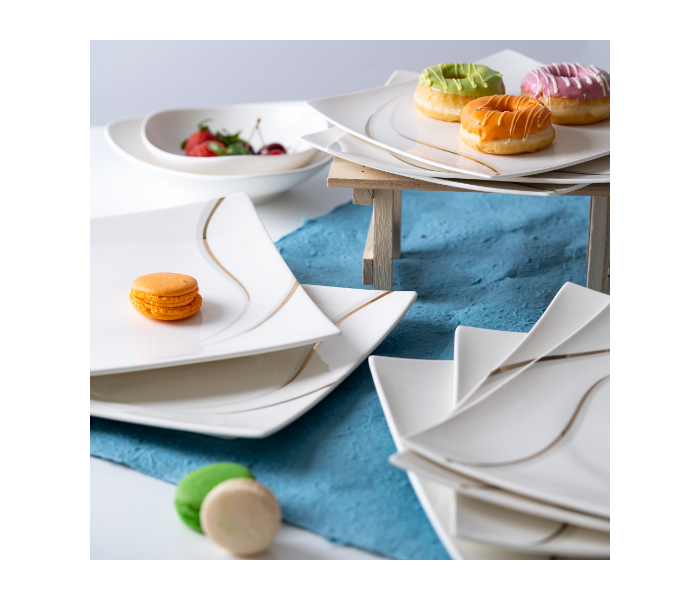 Insiya SV208 40 Piece Superior Quality New Bone China Dinner Set- White 5 in UAE