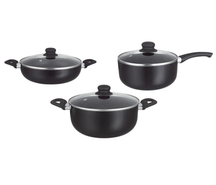 Insiya SV03 10 Piece Non-Stick Aluminium Cookware Set - Black 3 in UAE