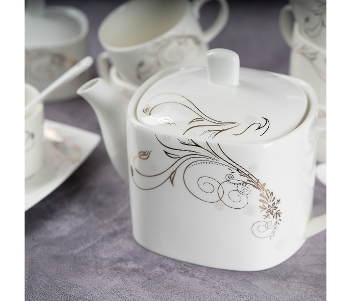 Insiya SV207 56 Piece Superior Quality New Bone China Dinner Set- White 3 in UAE