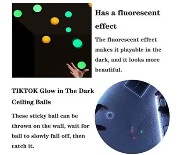 Generic 4-Piece Stress Relief Sticky Glow In Dark Ball 3 in UAE