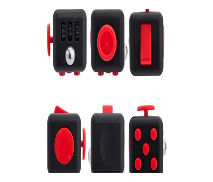 Generic Anti Stress Relaxation Fidget Cube -Red and Black 5 in UAE